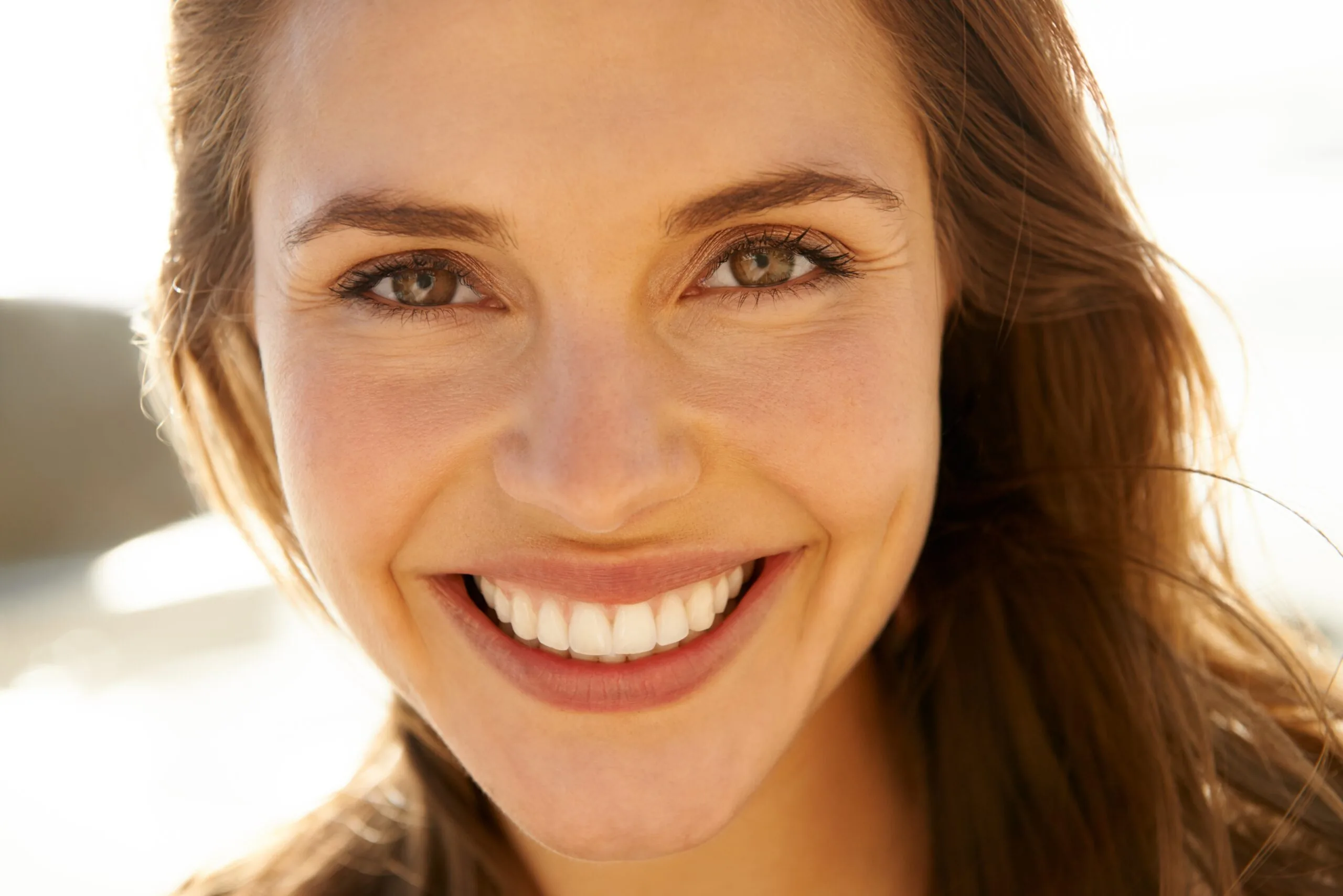closeup of a attractive woman showing off her smile